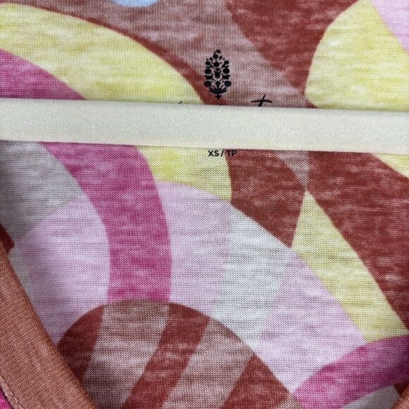 Free People Movement Keep Rolling Printed Tee Long Sleeve XS Geometric Y2K - Picture 3 of 12